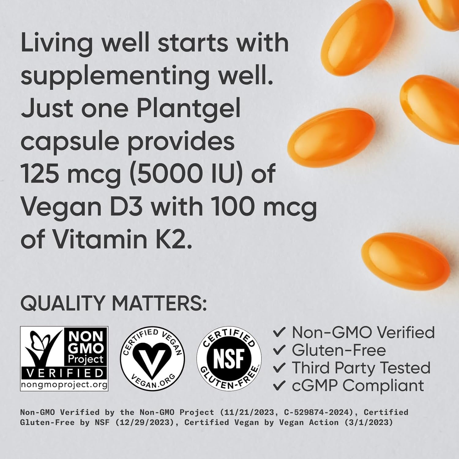 Sports Research | Vitamina D3 + K2 | 160 Cápsulas Veganas | Salud Ósea e Inmune