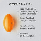 Sports Research | Vitamina D3 + K2 | 160 Cápsulas Veganas | Salud Ósea e Inmune