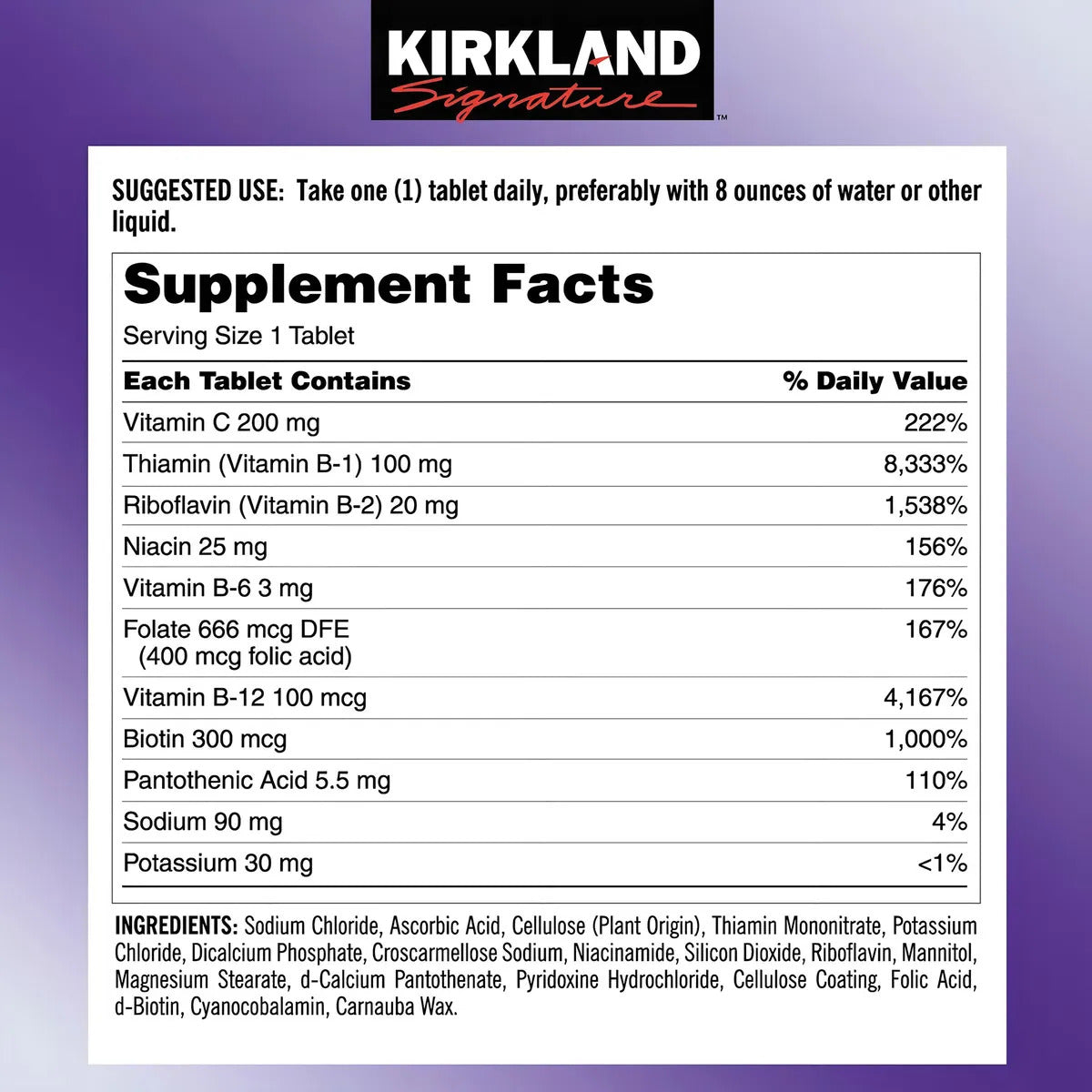 Kirkland Signature | Complejo B + Electrolitos | 500 Tabletas | Apoyo para Energía, Sistema Nervioso e Hidratación |