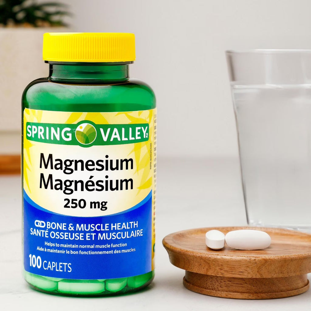Spring Valley |  Magnesio 250 mg | 100 Tabletas | Sueño, Músculos y Sistema Nervioso