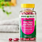 Spring Valley | Biotina 5000 mcg | 120 Softgels | Apoyo para el Cabello, Piel y Uñas