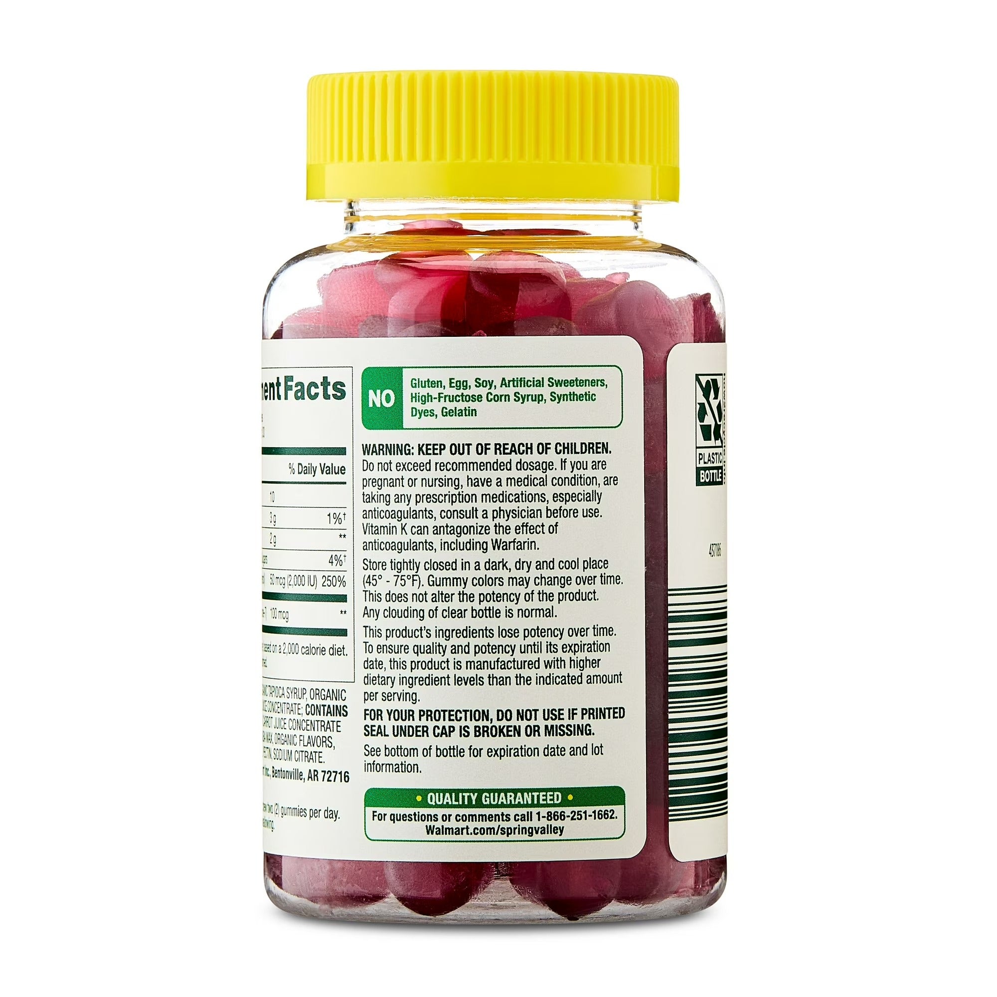 Spring Valley | Vitamina K2 + D3 | 60 Gomitas Sabor Frutos del Bosque | Salud Ósea e Inmunitaria