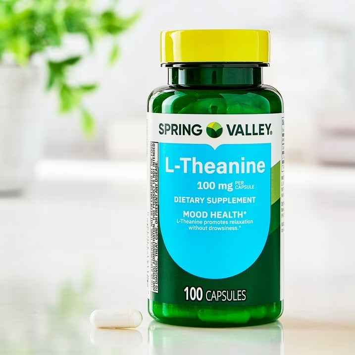 Spring Valley | L-Teanina 100 mg | 100 Cápsulas | Apoyo al Estado de Ánimo