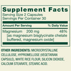 Spring Valley | Magnesio 200 mg | 60 Cápsulas Vegetarianas |  Sueño, Músculos y Sistema Nervioso