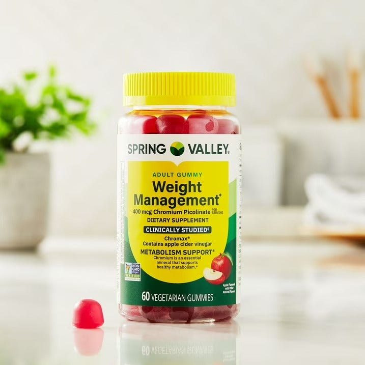 Spring Valley  | Picolinato de Cromo 400 mcg | 60 Gomitas | Control de Peso