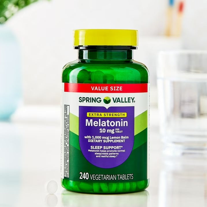 Spring Valley | Melatonina 10 mg | 240 Tabletas Vegetarianas | Soporte para el Sueño