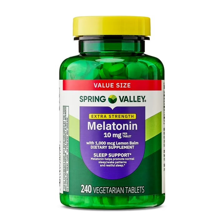 Spring Valley | Melatonina 10 mg | 240 Tabletas | Apoyo para el Sueño