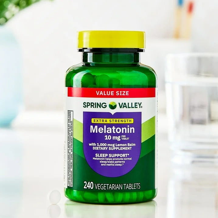 Spring Valley | Melatonina 10 mg | 240 Tabletas | Apoyo para el Sueño
