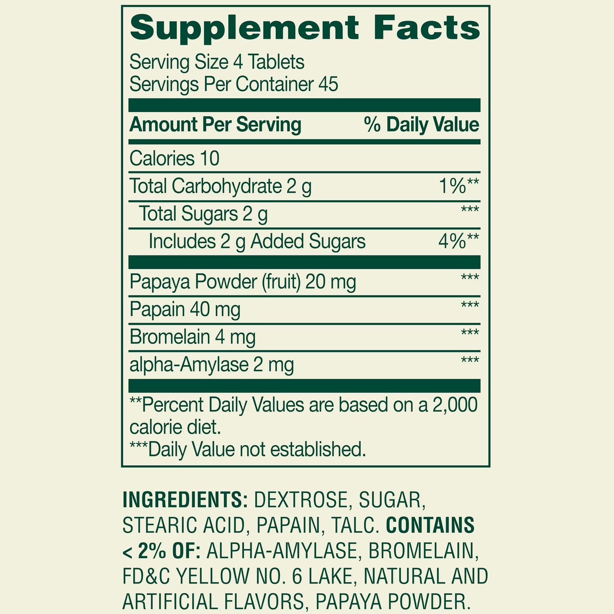 Spring Valley | Enzima de Papaya | 180 Tabletas Masticables |  Digestión