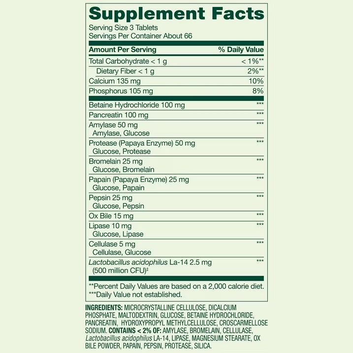 Spring Valley | Probióticos Multi Enzimas | 200 Tabletas | Salud Digestiva