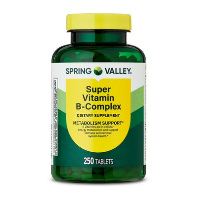 Spring Valley | Complejo B | 250 Tabletas | Apoyo al Metabolismo