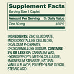 Spring Valley |  Zinc 50 mg | 200 Tabletas | Salud Inmunológica