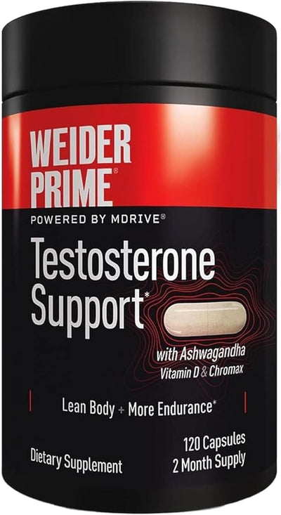 Weider Prime | Soporte Testosterona | 120 Cápsulas | Soporte Hormonal Masculino